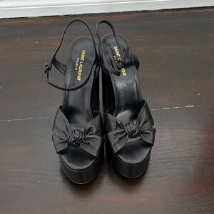 Saint Laurent Black Knotted Heels